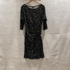 Ann Taylor black and white faux wrap dress. Size M